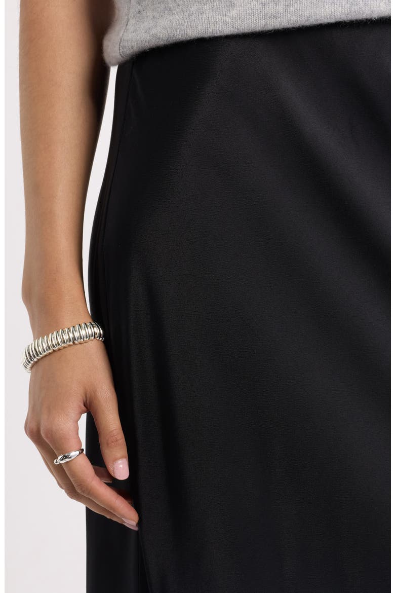 Bias Cut Satin Maxi Skirt, Alternate, color, BLACK