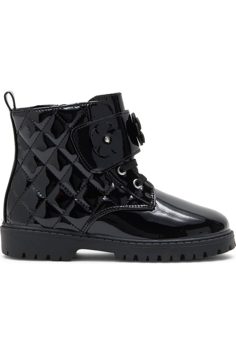 Carnition Color Nordstrom Kids' Brynn Flower Faux Leather Combat Boot | Nordstrom
