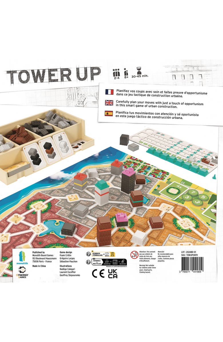 Monolith Board Games Tower Up City Building Board Game, Alternate, color, Multicolored