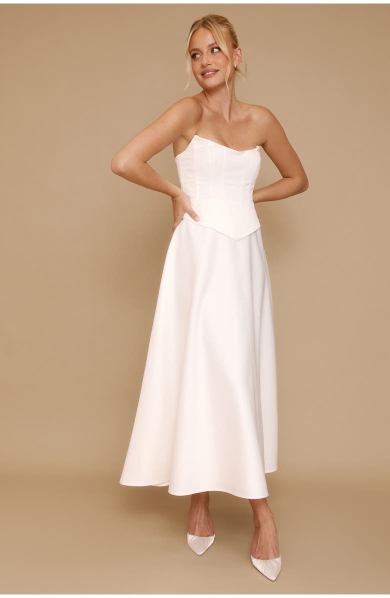 Six Stories Bandeau Satin Corset Dress, Alternate, color, 