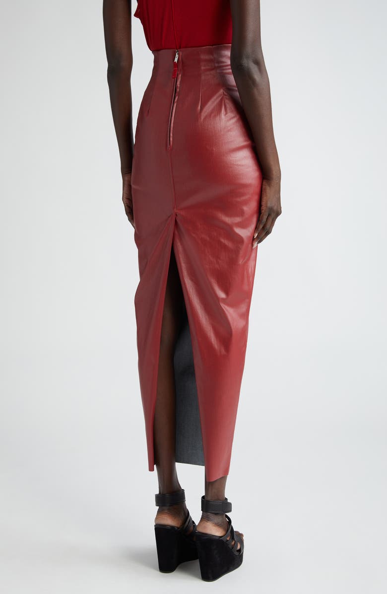Rick Owens Waxed Denim Pencil Skirt, Alternate, color,