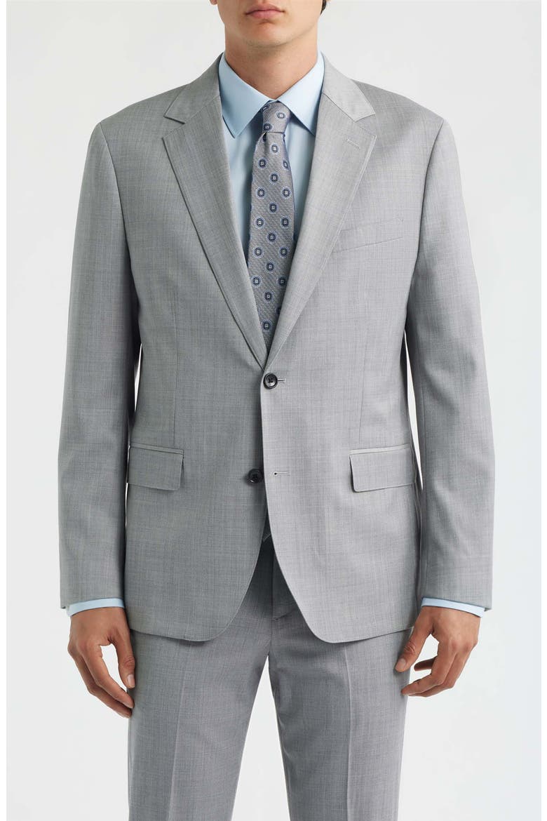 Jetsetter Standard Fit Grey Stretch Wool Suit Jacket, Main, color, LIGHT GREY