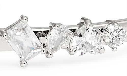 Nordstrom Cubic Zirconia Cluster Hinge Bangle In Metallic