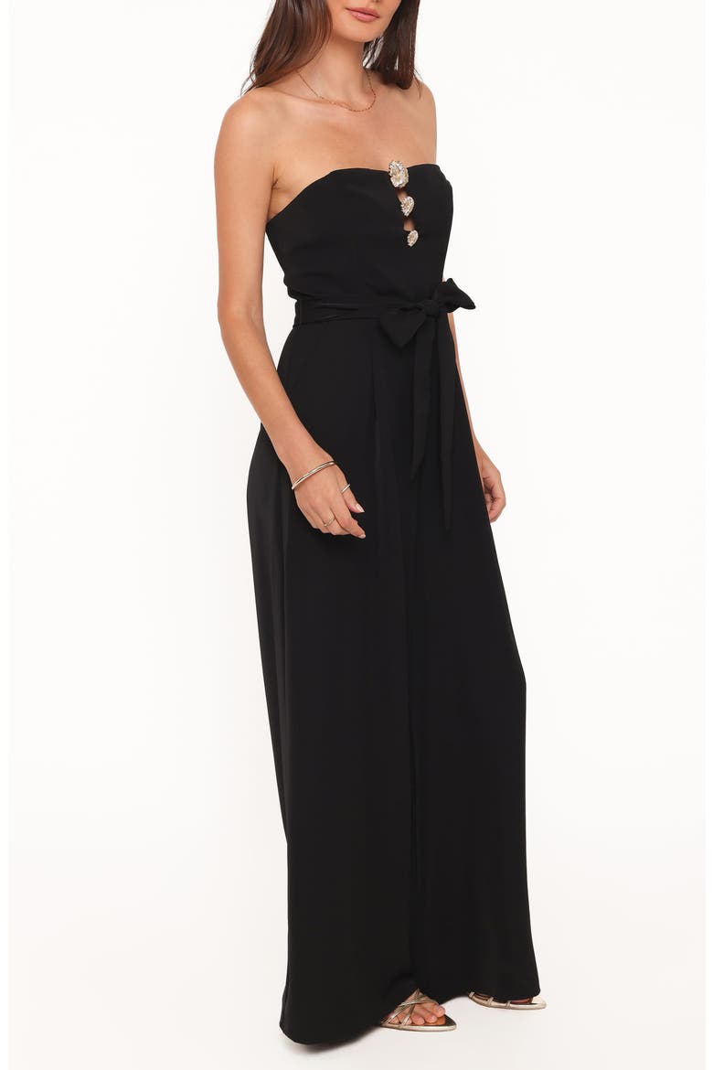 Rois Strapless Wide Leg Jumpsuit, Alternate, color, BLACK