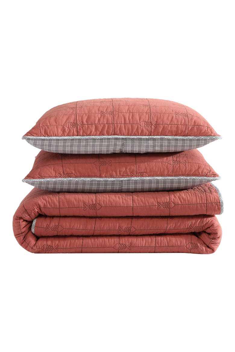 Troutdale Cotton Quilt 3-Piece Set, Main, color, GINGER ORANGE