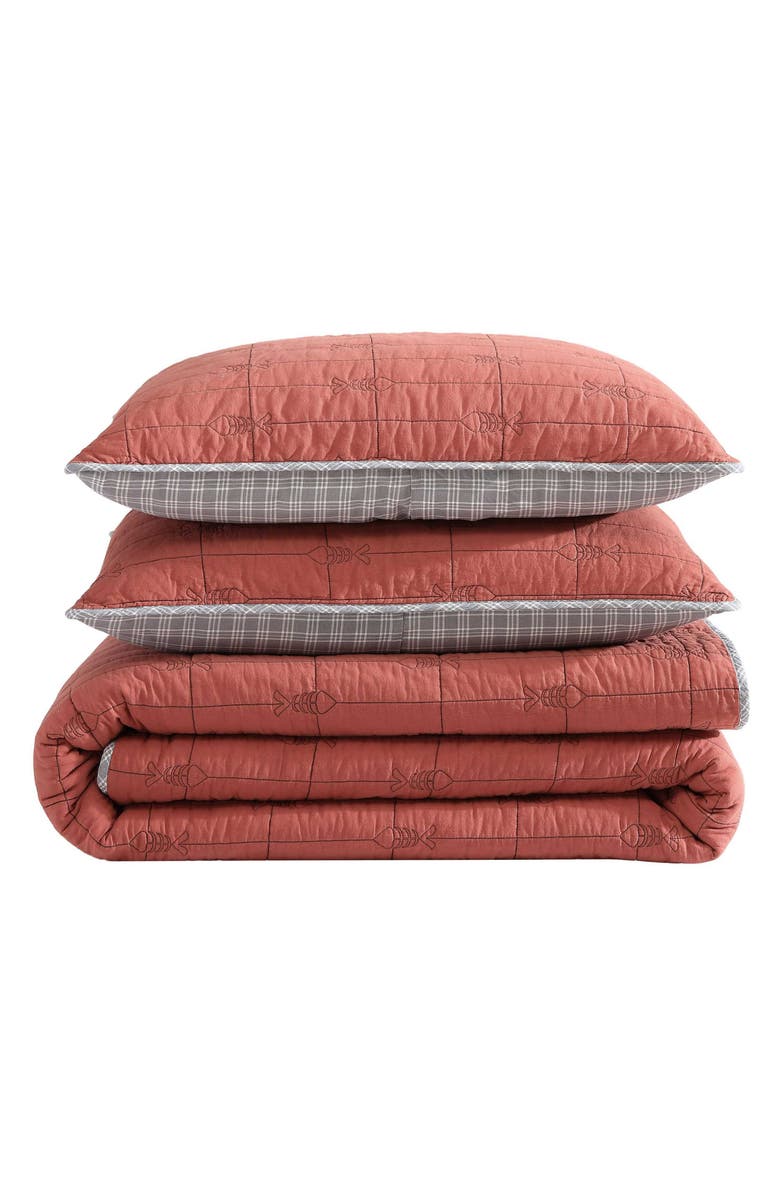 Eddie Bauer Troutdale Cotton Quilt 3-Piece Set, Main, color, Ginger Orange