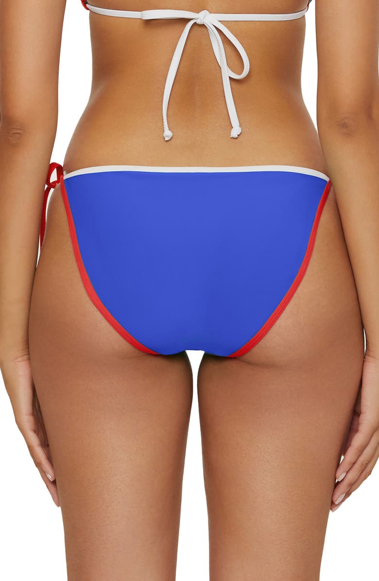 BCA by Rebecca Virtue Block Party Side Tie Bikini Bottoms, Alternate, color, True Blue