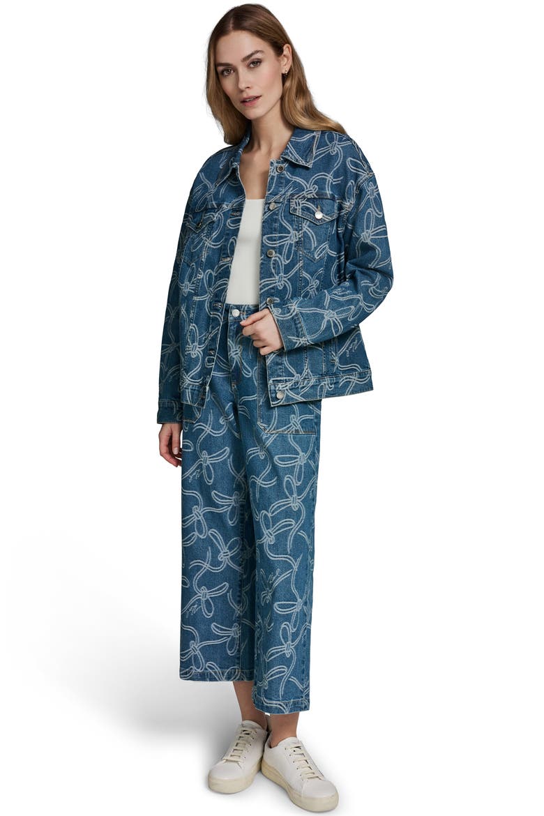 Bow Denim Jacket, Alternate, color, MEDIUM INDIGO
