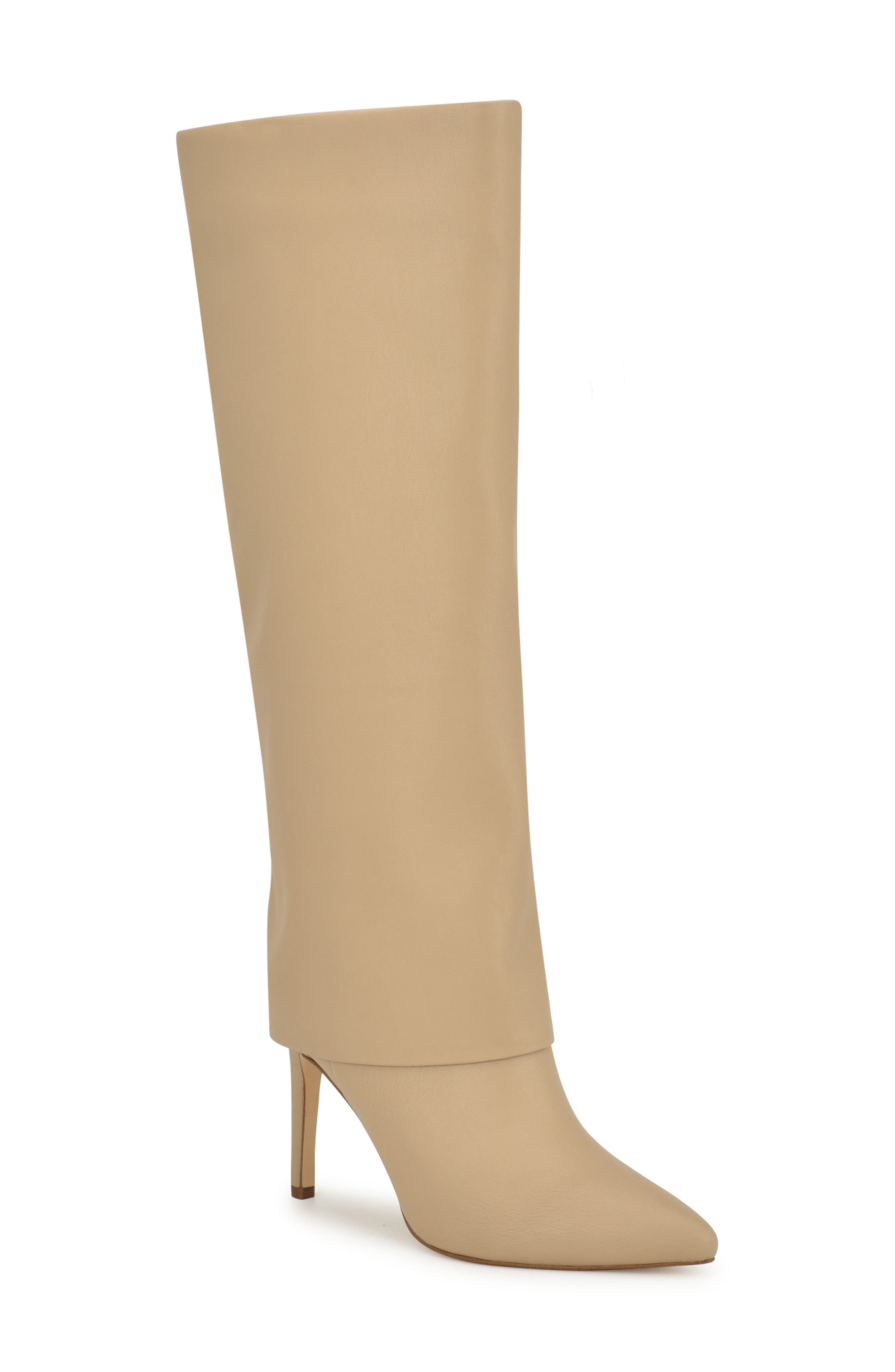 Radish Foldover Pointed Toe Knee High Boot, Main, color, LNA01