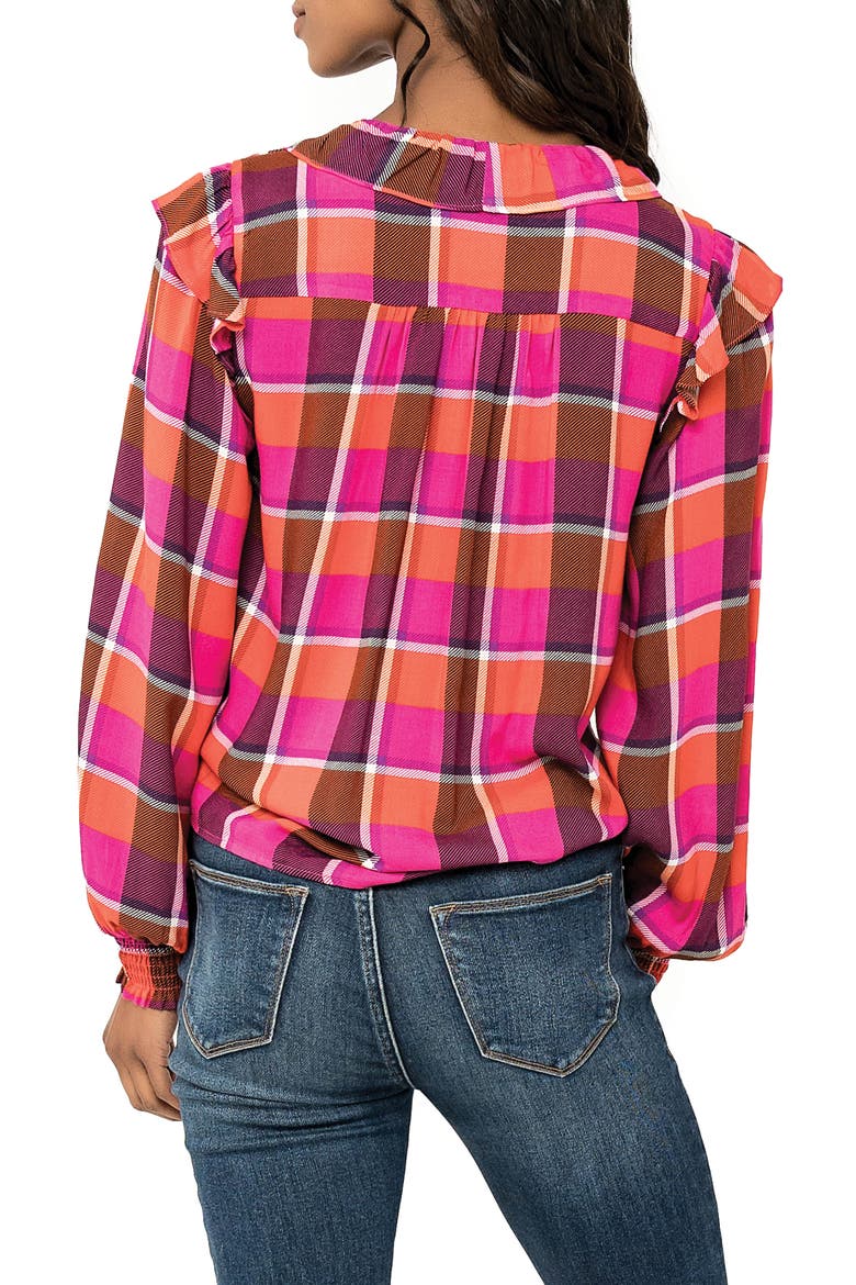 Plaid Ruffle Shirt, Alternate, color, PINK PLAID