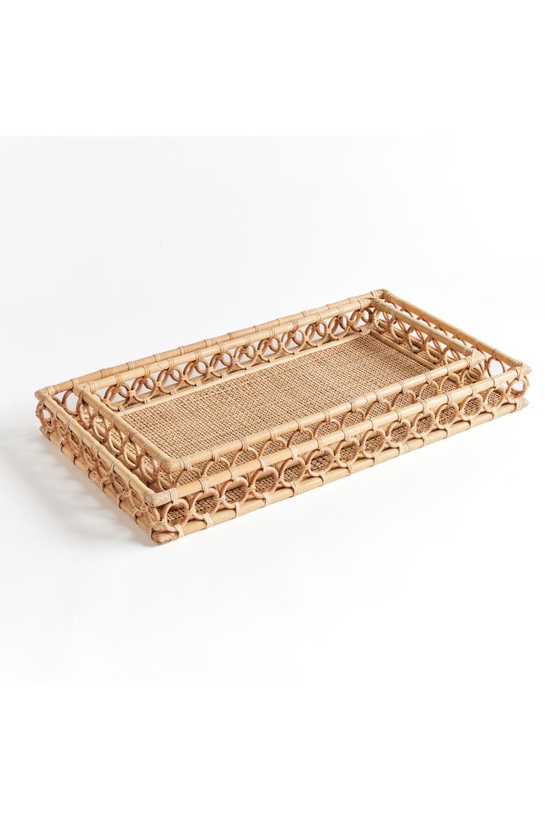 Ninette Rectangular Decorative Trays Set of 2, Alternate, color, Beige