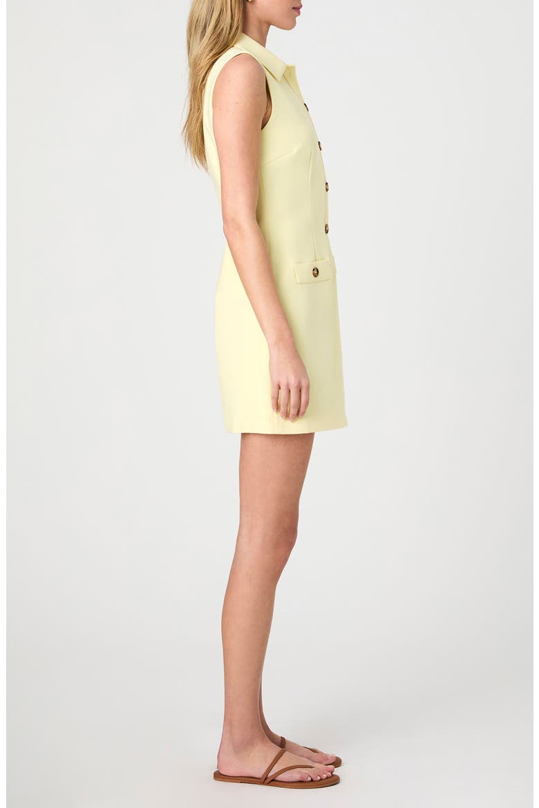 Azra Sleeveless Twill Mini Shirtdress, Alternate, color, CORNSILK YELLOW