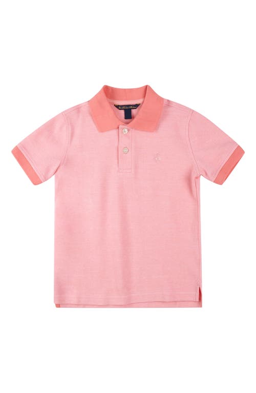 Brooks Brothers Kids' Tonal Contrast Cotton Piqué Polo In Light Coral