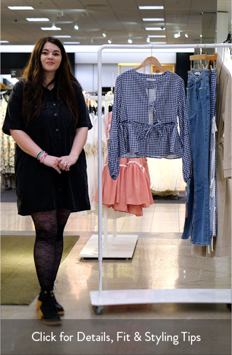 Tie Front Gingahm Linen Blend Top, sales video thumbnail