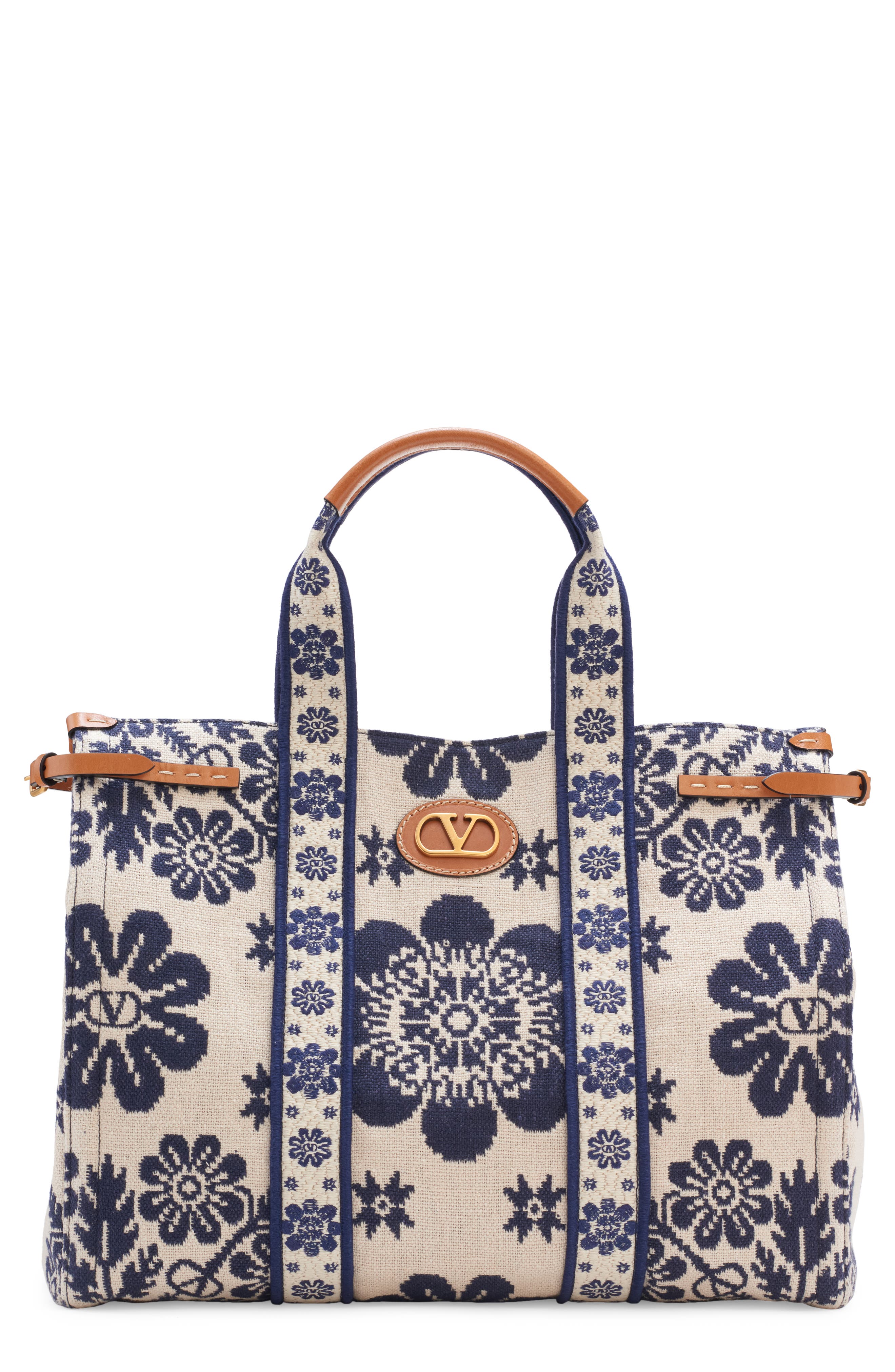 Valentino Garavani Large Antibes Logo Jacquard Canvas Tote, Main, color, 