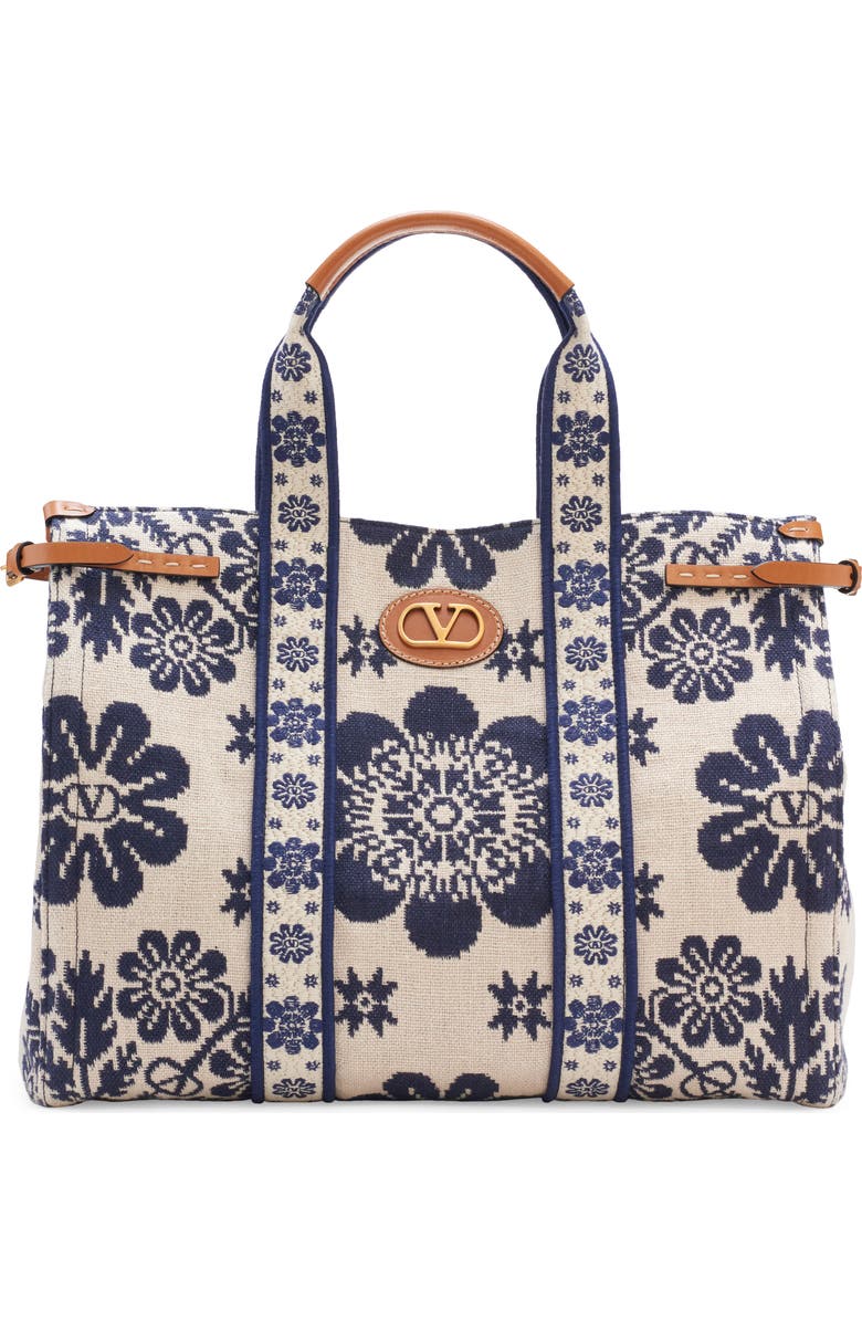 Valentino Garavani Large Antibes Logo Jacquard Canvas Tote, Main, color,