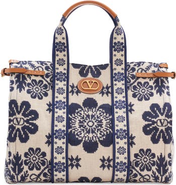 トートバッグ Valentino Garavani Two-Tone Canvas Antibes H Valentino Garavani Two-Tone Canvas Antibes Handbag – LOZURI®