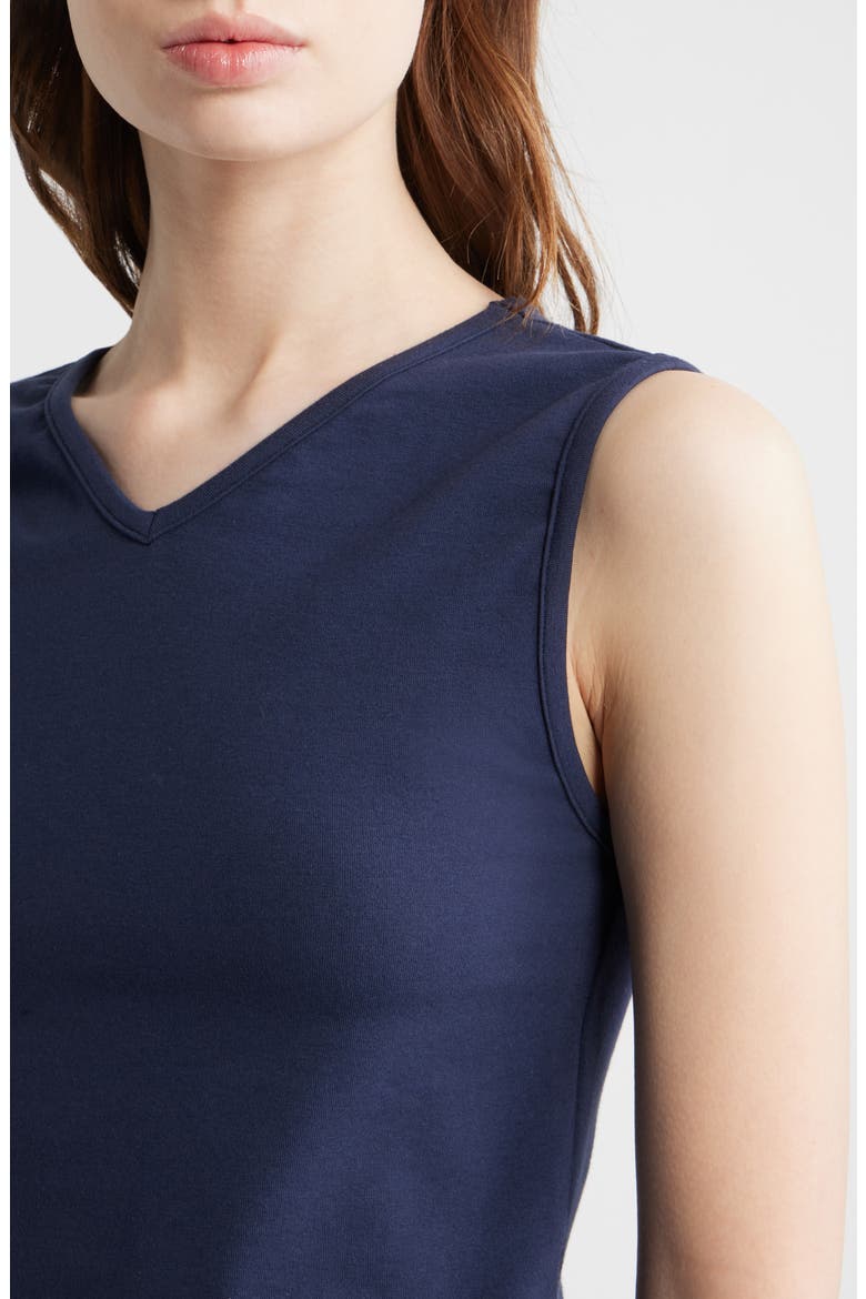 Wren Cotton V-Neck Tank, Alternate, color, MIDNIGHT