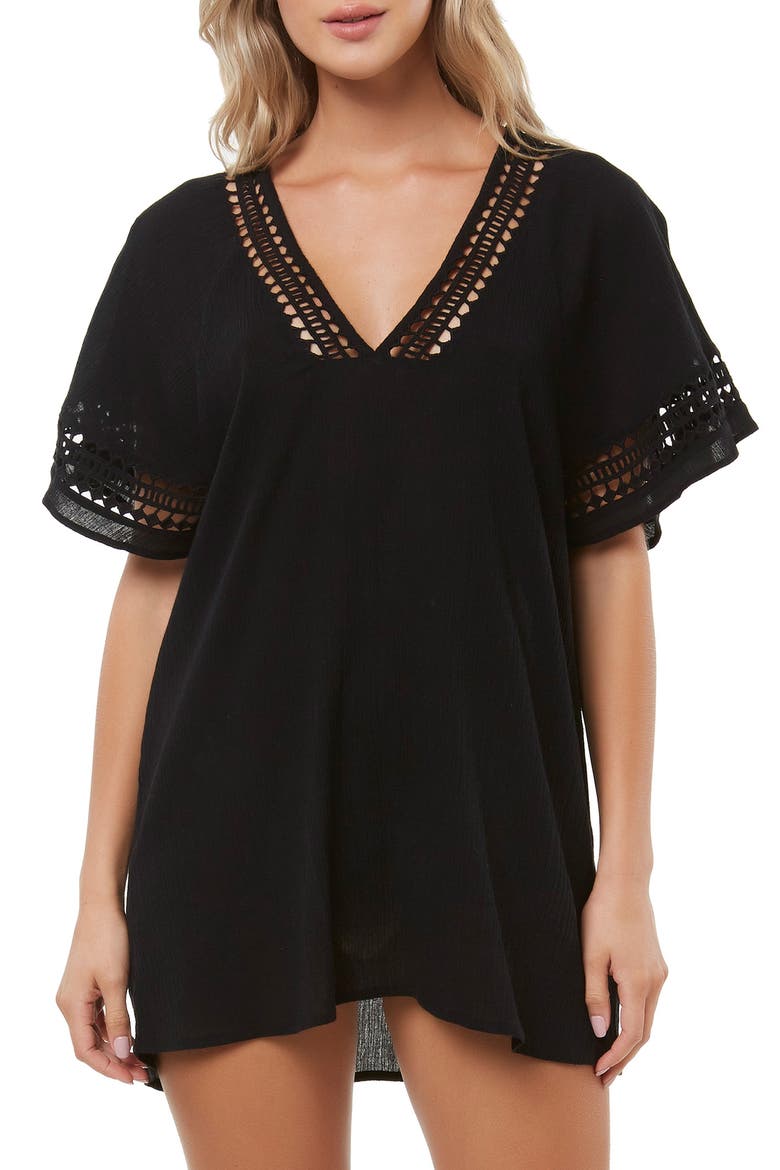 Celeste Cover-Up Dress, Main, color, BLACK