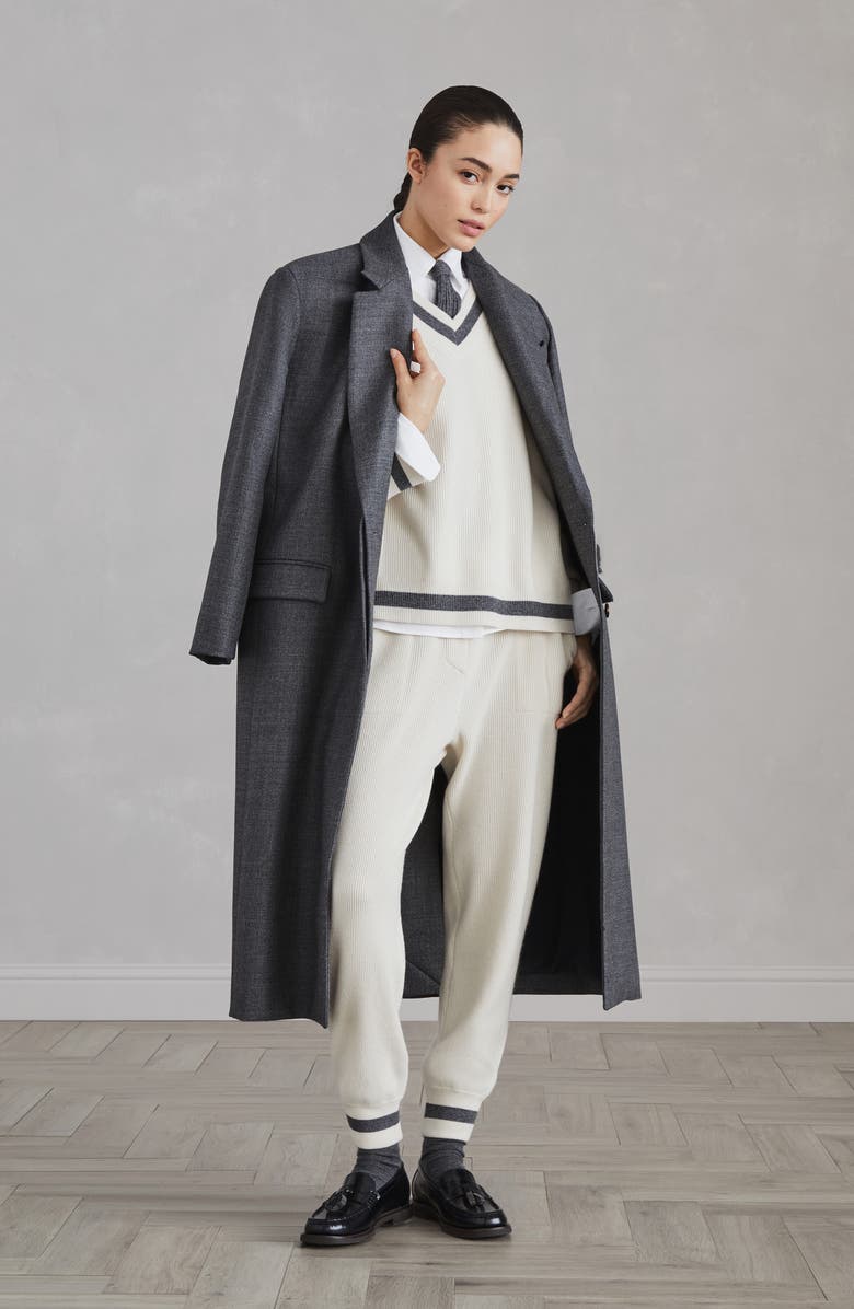 Brunello Cucinelli Cashmere English rib knit trousers, Alternate, color, 