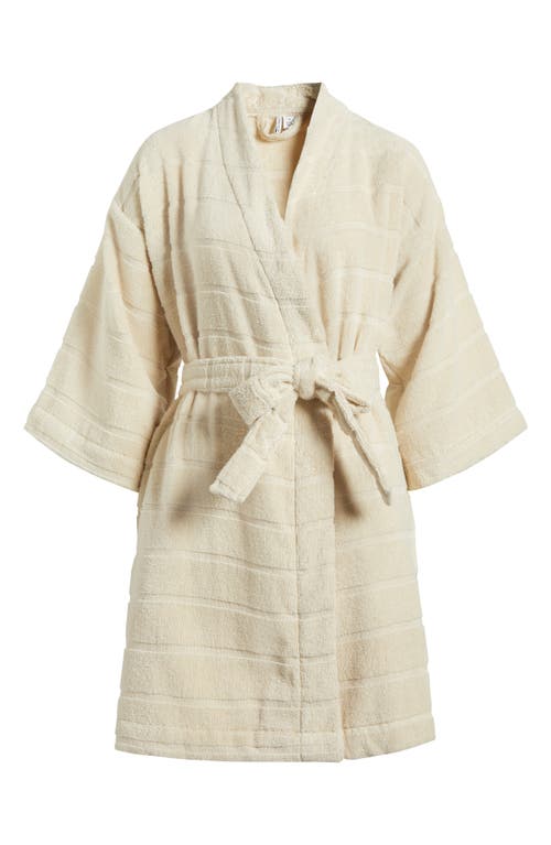Nordstrom Terry Rib Short Robe In Beige Oyster