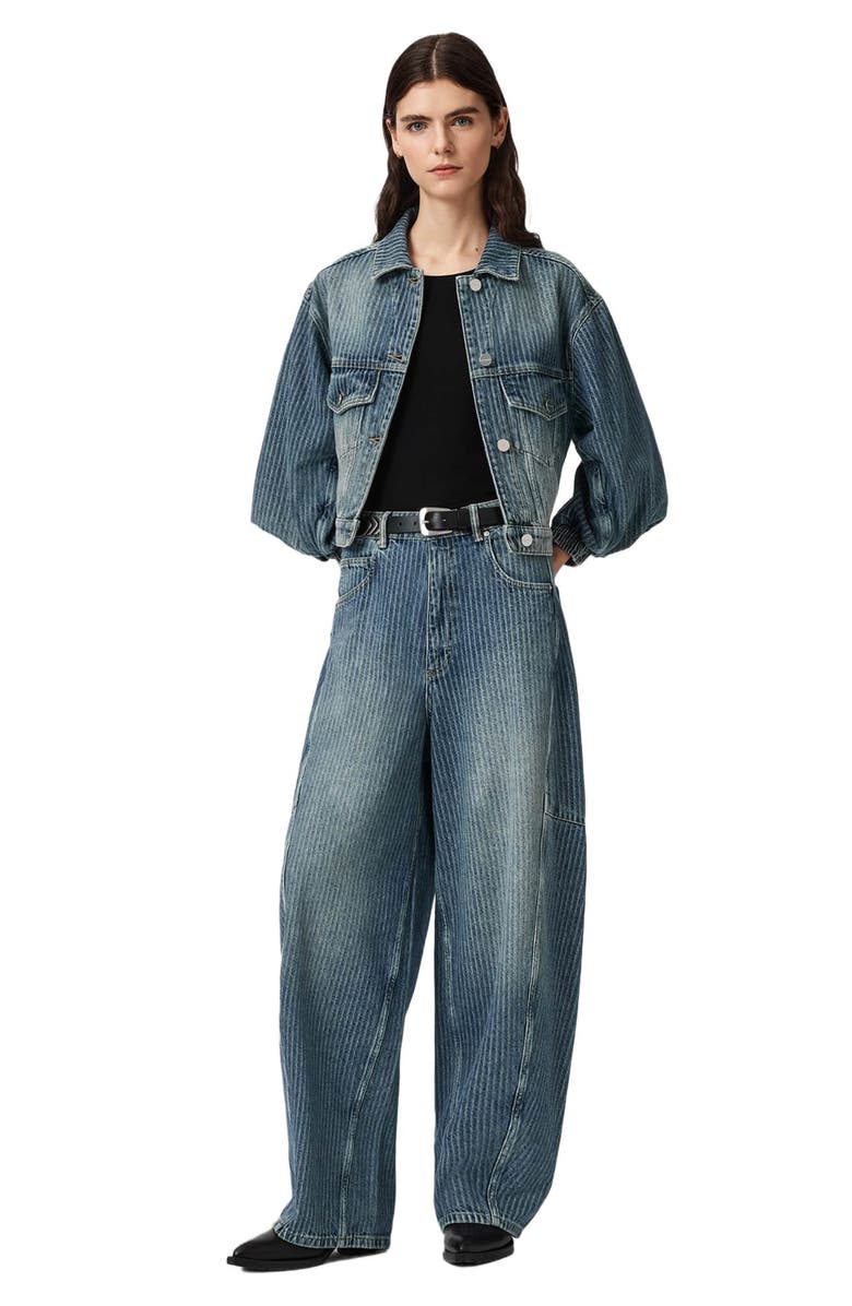 AllSaints Carter Stripe Barrel Leg Jeans, Alternate, color, 