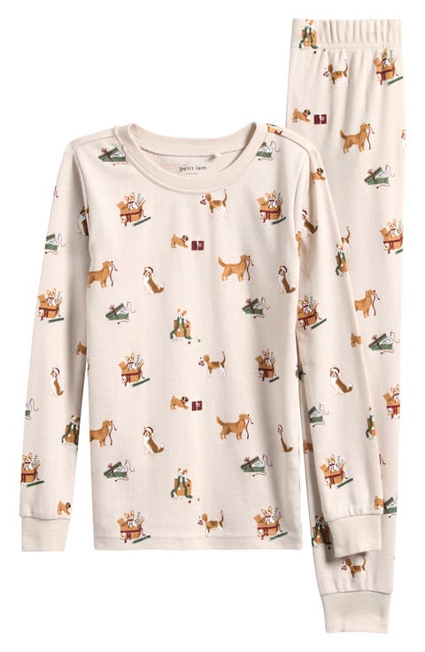 Kids' Fitted Two-Piece Organic Cotton Pajamas
