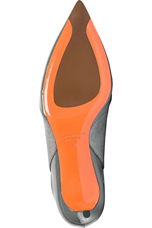 Santoni Kitten Heel Pump In Gray