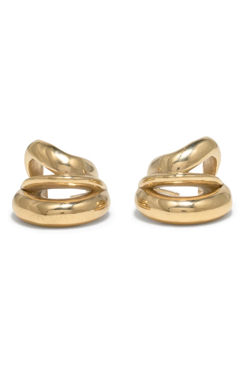 Dollop Hoop Earrings, Alternate, color, 18CT GOLD PLATED