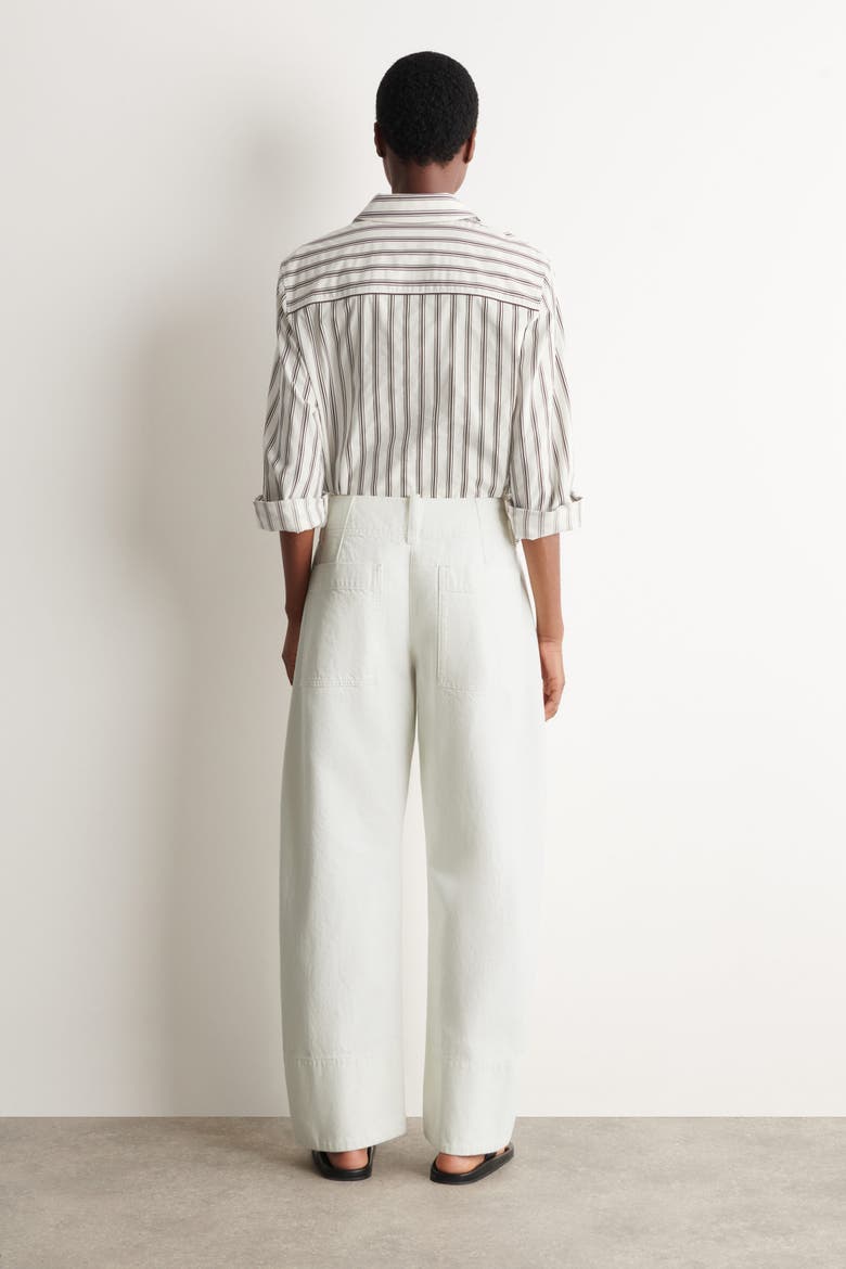 Denim Barrel-leg Pants, Alternate, color, WHITE