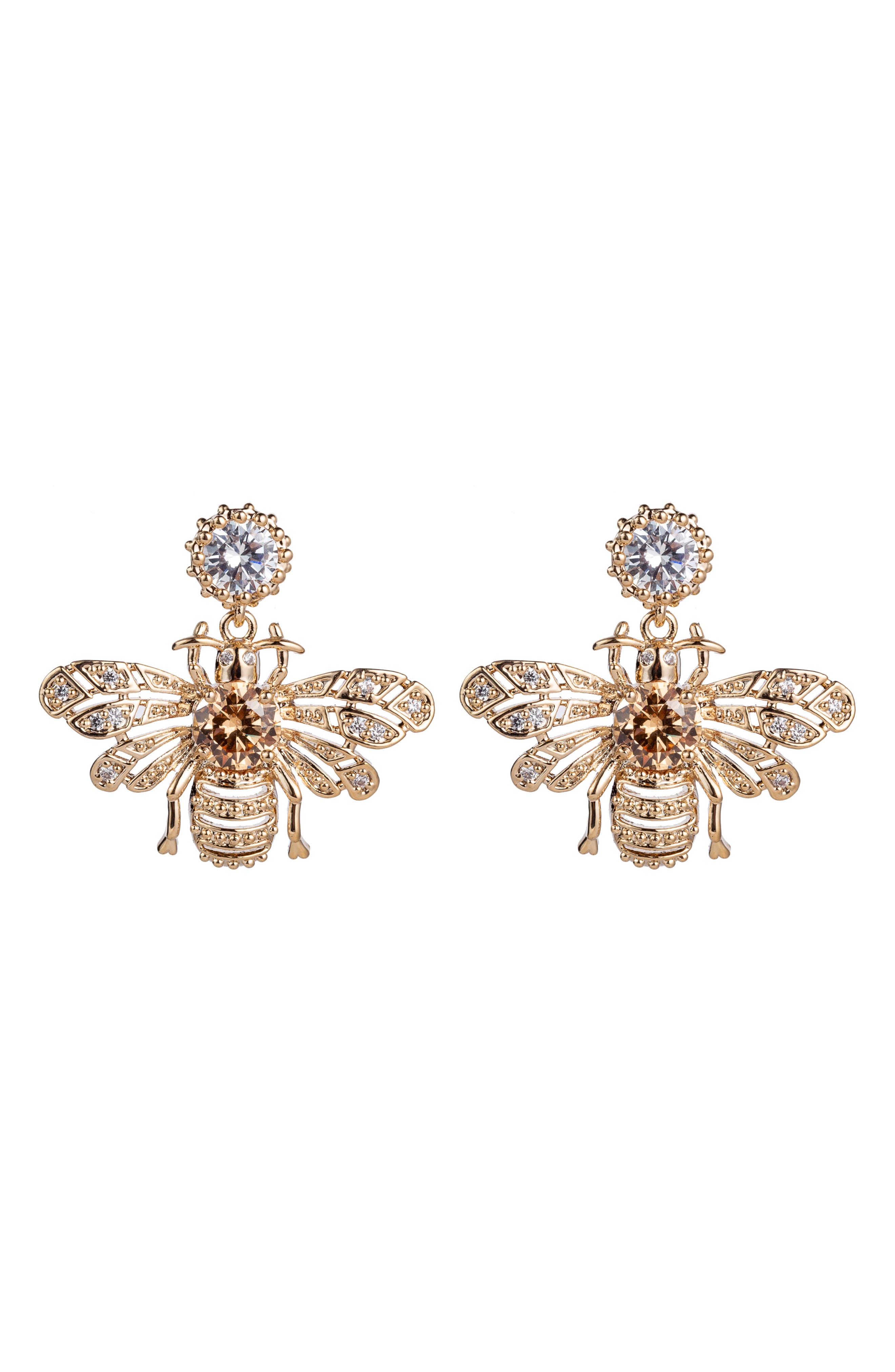 EYE CANDY LOS ANGELES Bee Cubic Zirconia Drop Earrings