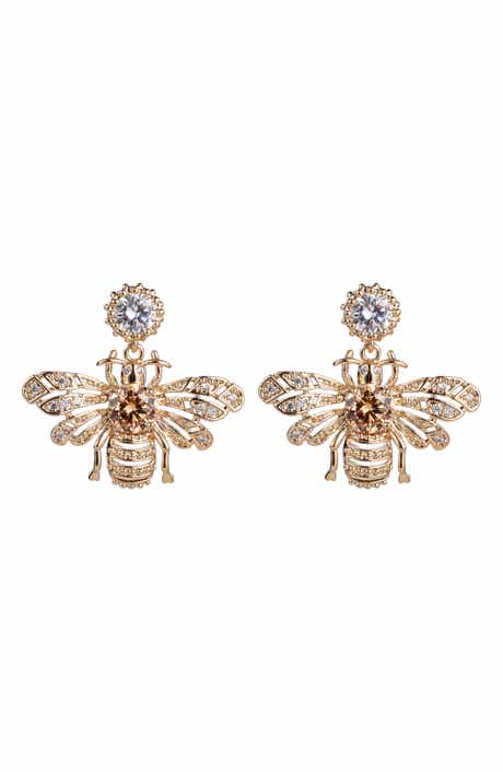 EYE CANDY LOS ANGELES Bee Cubic Zirconia Drop Earrings