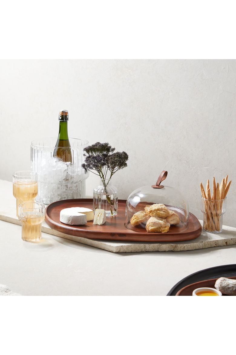 Talo Acacia Cheese Cloche, Walnut, Alternate, color, Walnut