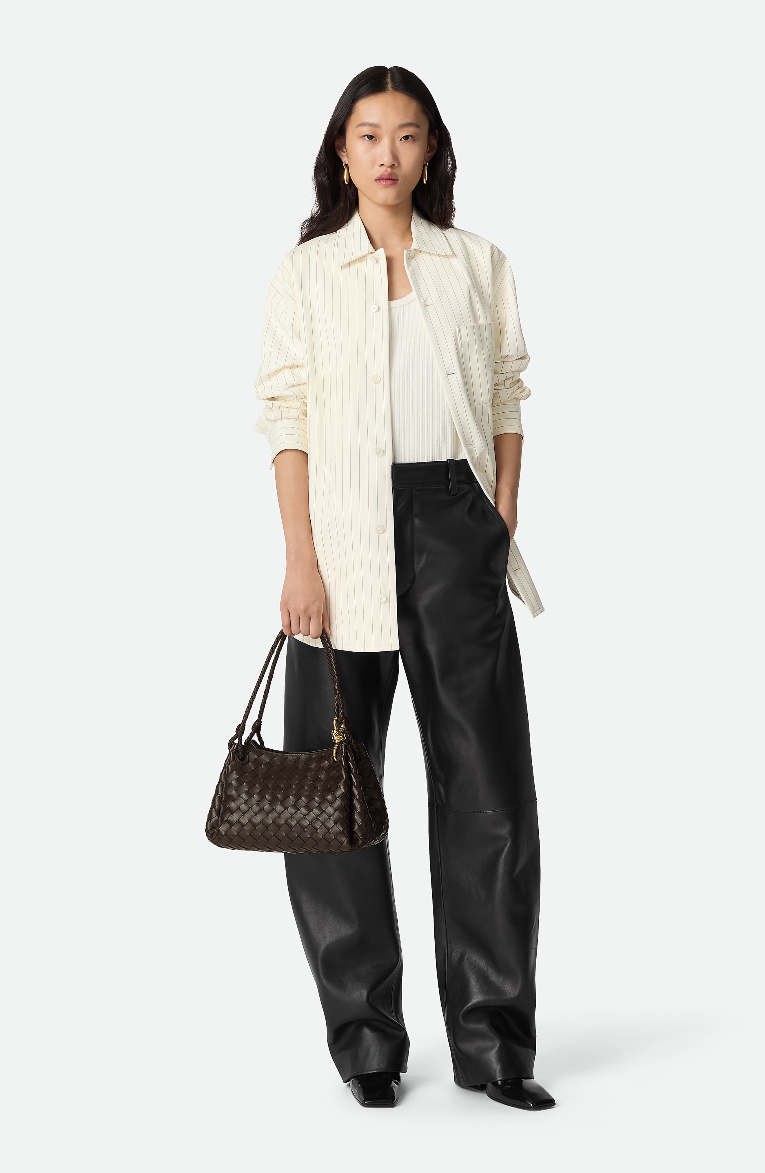 Bottega Veneta Small Parachute Intrecciato Leather Shoulder Bag, Alternate, color, 2190 Fondant-M Brass