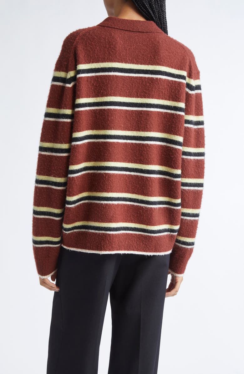ZANKOV Andrew Stripe Merino Wool & Cashmere Cardigan, Alternate, color, Stripe-Tobacco