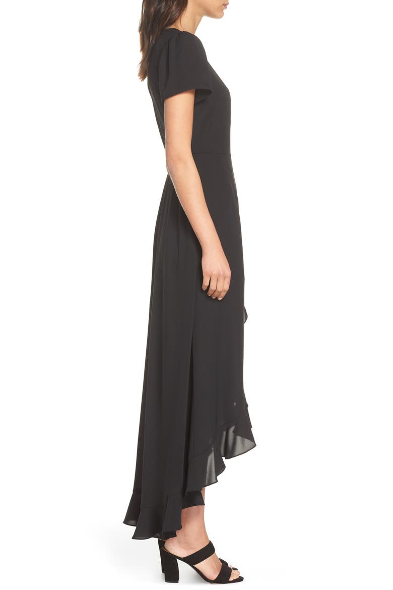 Madge Ruffle Wrap Maxi Dress (Nordstrom Exclusive), Alternate, color, BLACK