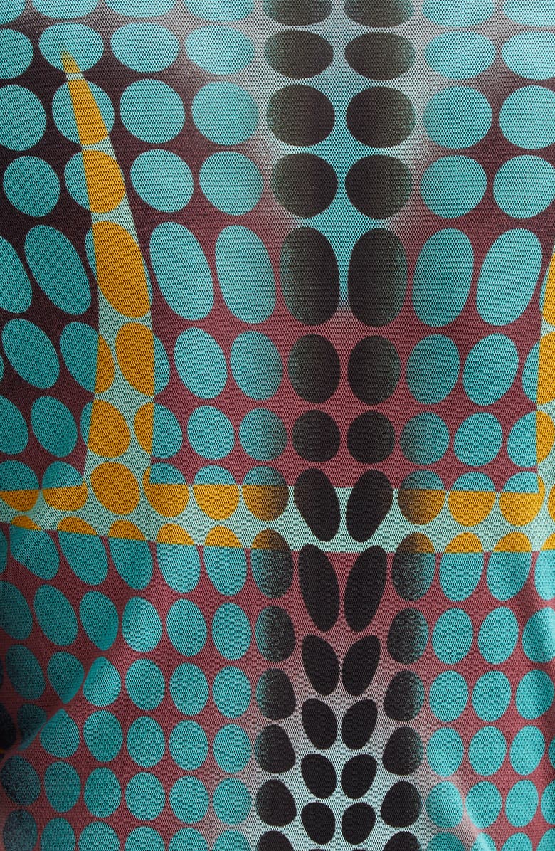 Jean Paul Gaultier Re-Edition Polka Dot Trompe l'Oeil Long Sleeve Mesh Top, Alternate, color, Blue/ Purple/ Yellow