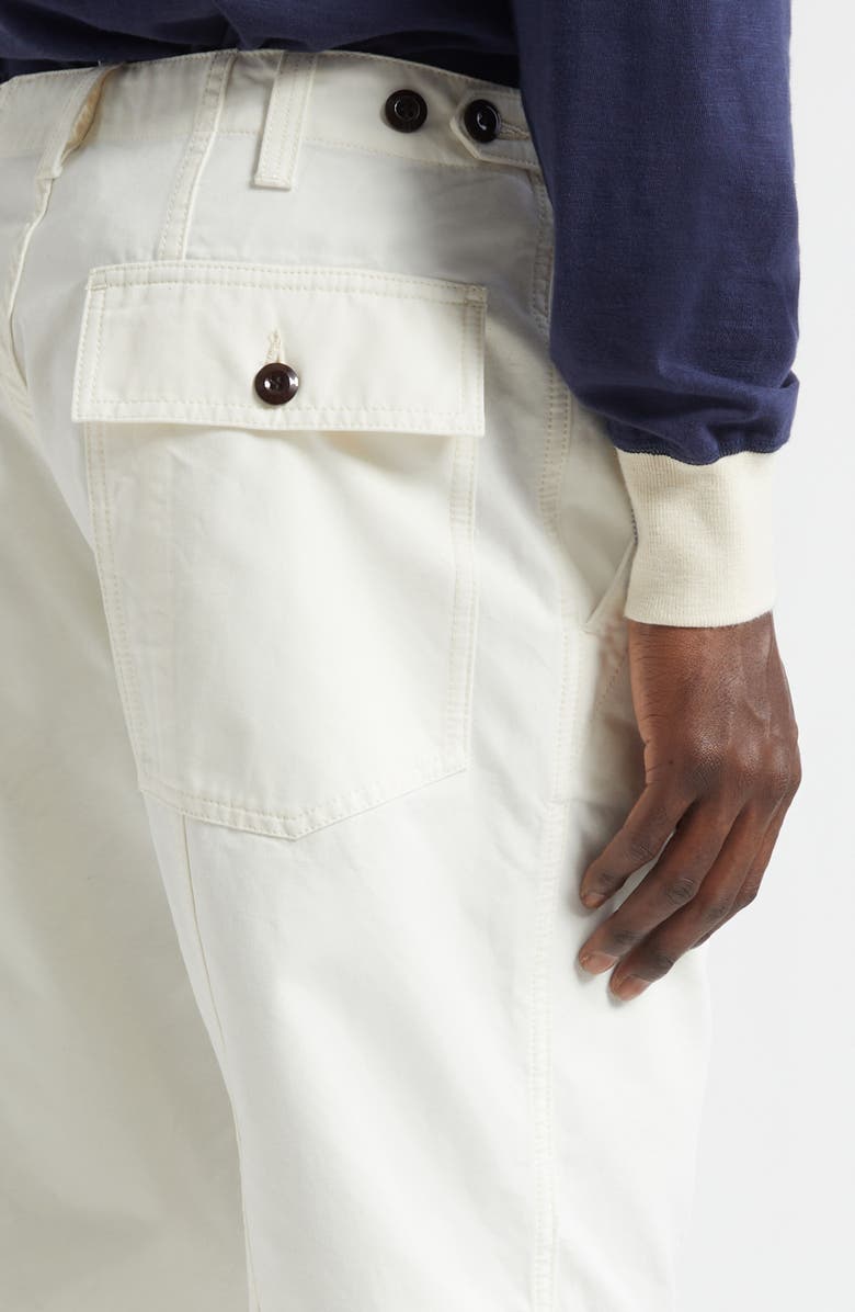 Drake's Cotton Canvas Panel Trousers, Alternate, color, Ecru