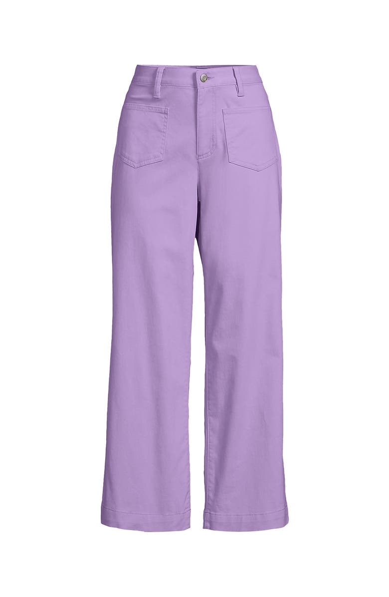 Lands' End High Rise Patch Pocket Chino Crop Pants, Alternate, color, Lilac Petal