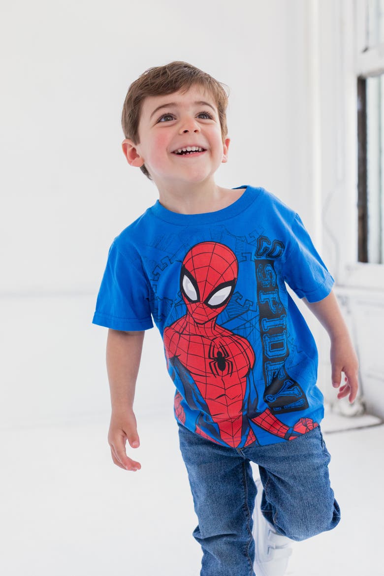 Spider-man 4-pack Short Sleeve Tees (toddler, Little Kid & Big Kid), Alternate, color, Red Blue Black White