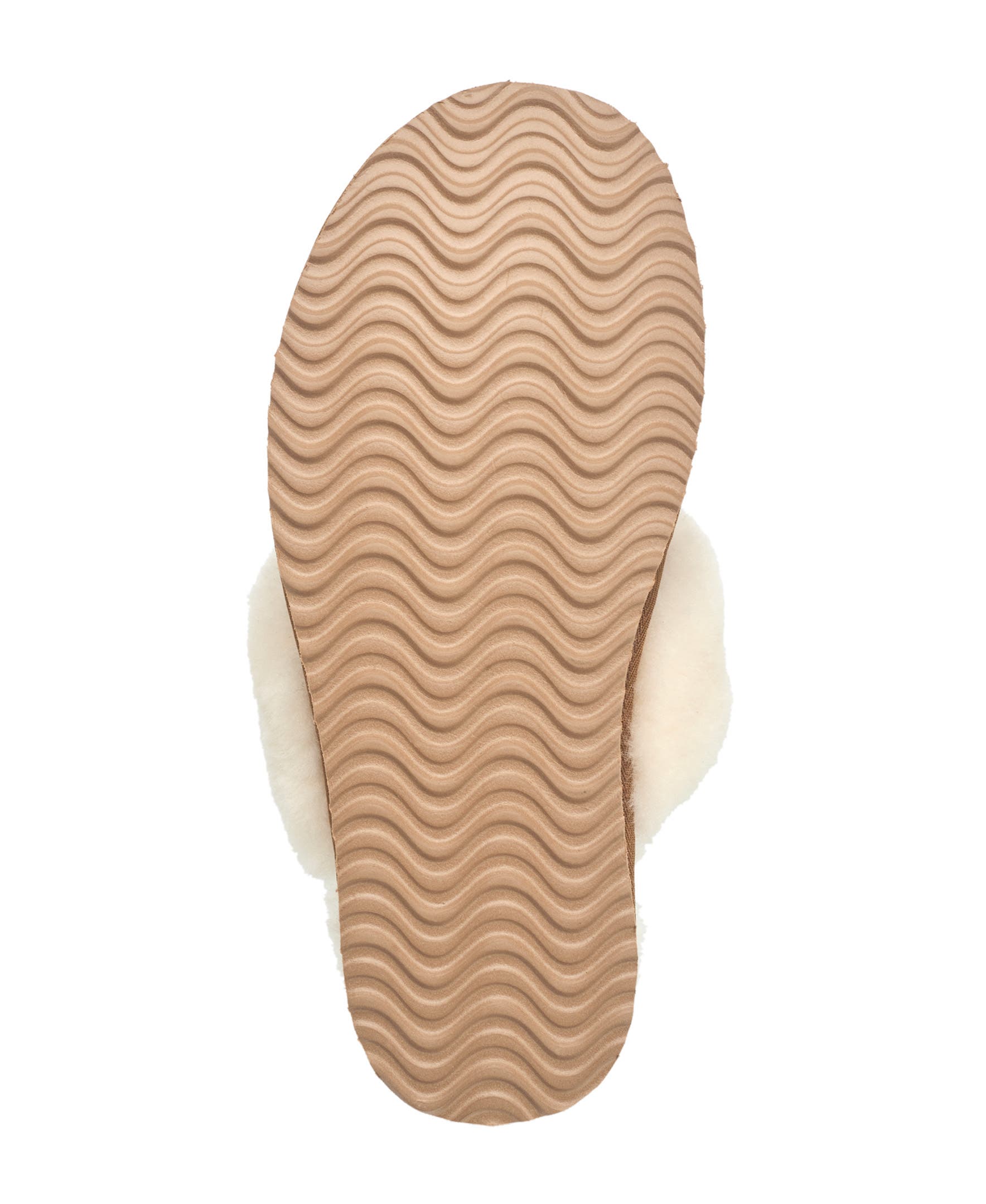 French Connection Gens Fur Band Open Slipper, Alternate, color, Chestnut