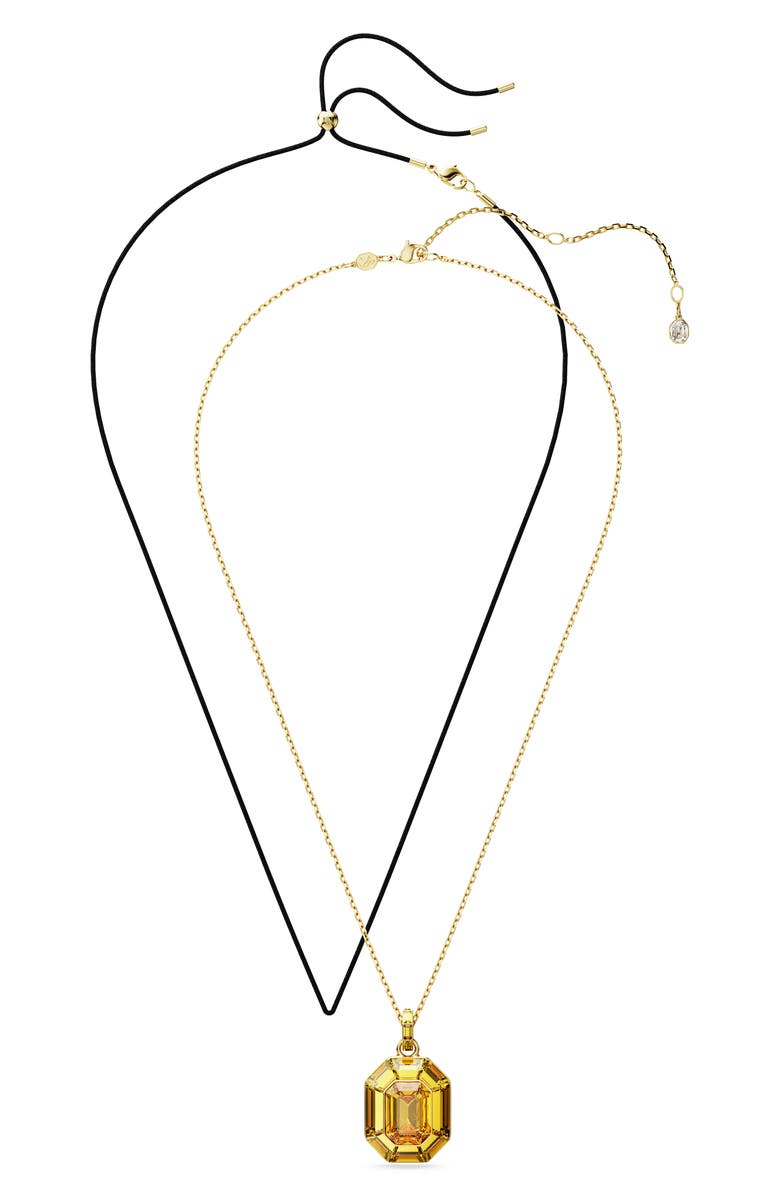 Swarovski Lucent Crystal Pendant Necklace, Alternate, color, Yellow