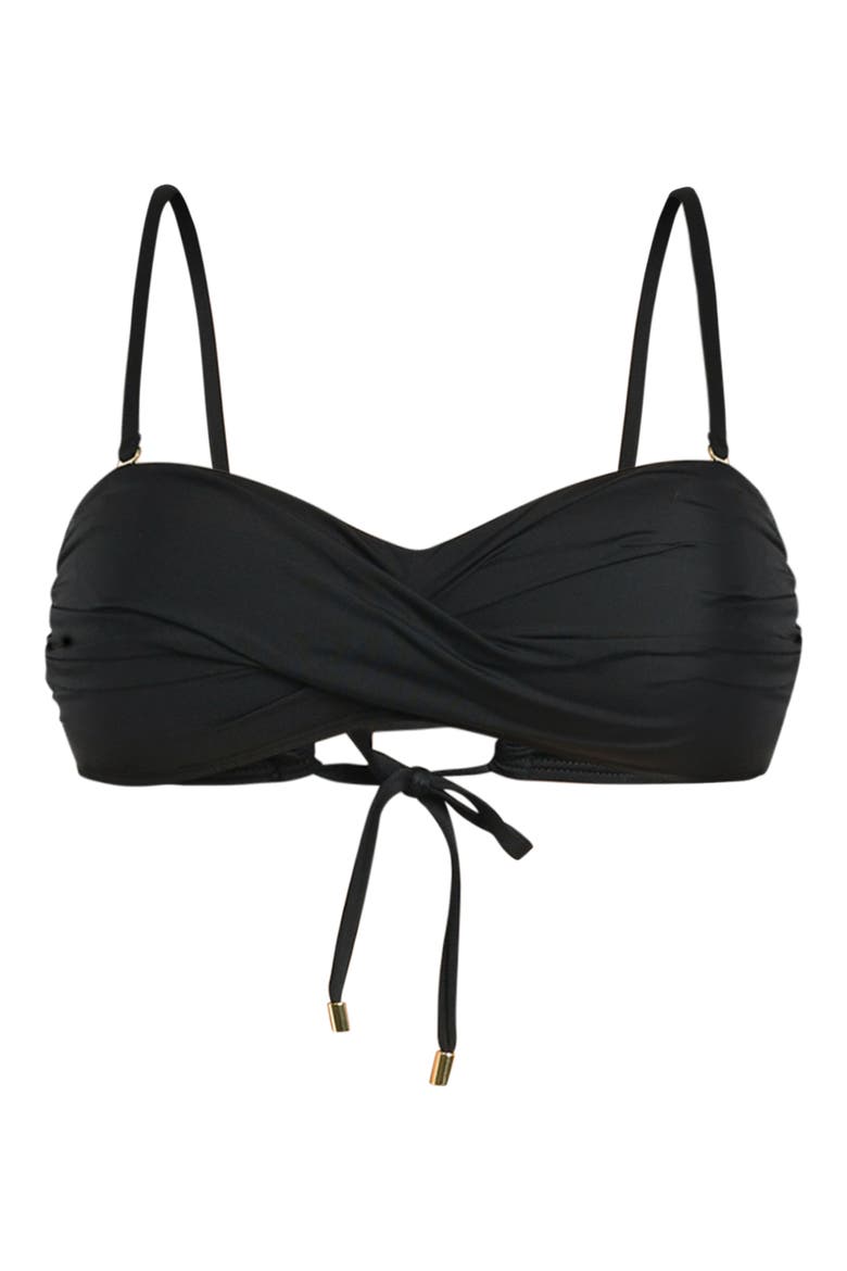 IG Twist Bandeau Bikini Top, Alternate, color, BLACK