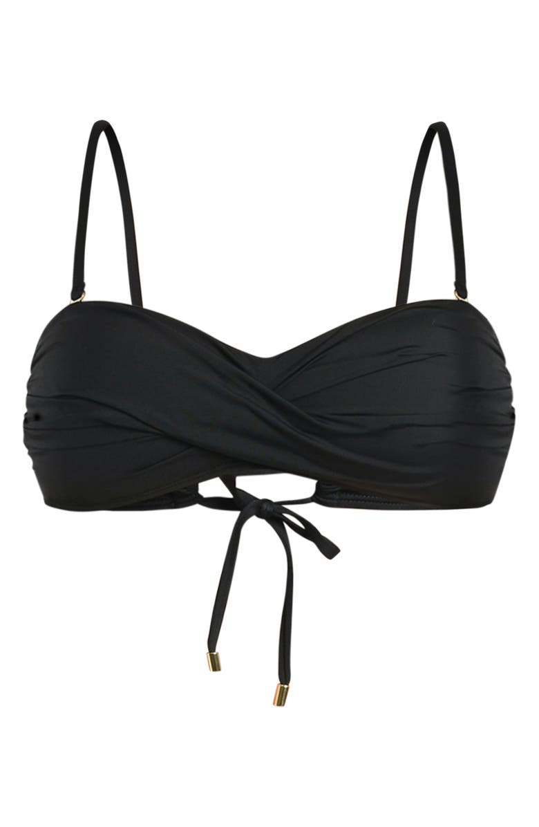 La Blanca IG Twist Bandeau Bikini Top, Alternate, color, Black