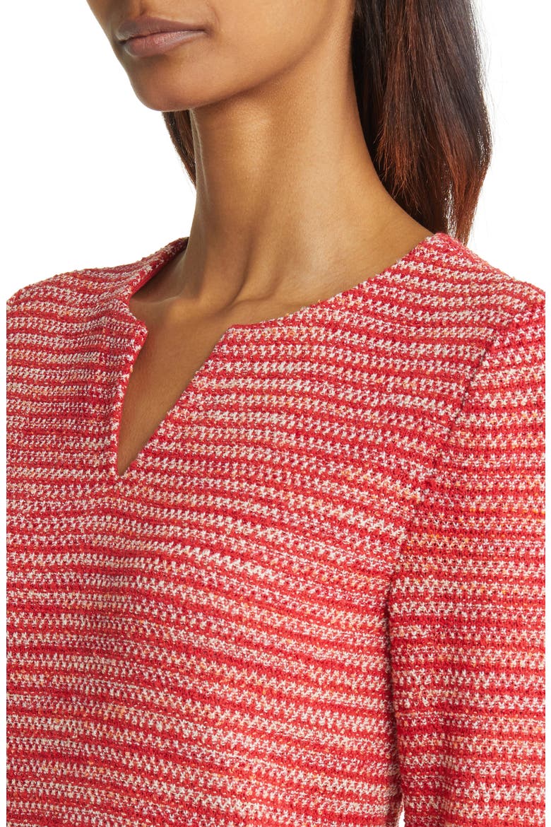 Tweed Shift Dress, Alternate, color, SUNSET RED/CITRUS BLOSSOM/PALE