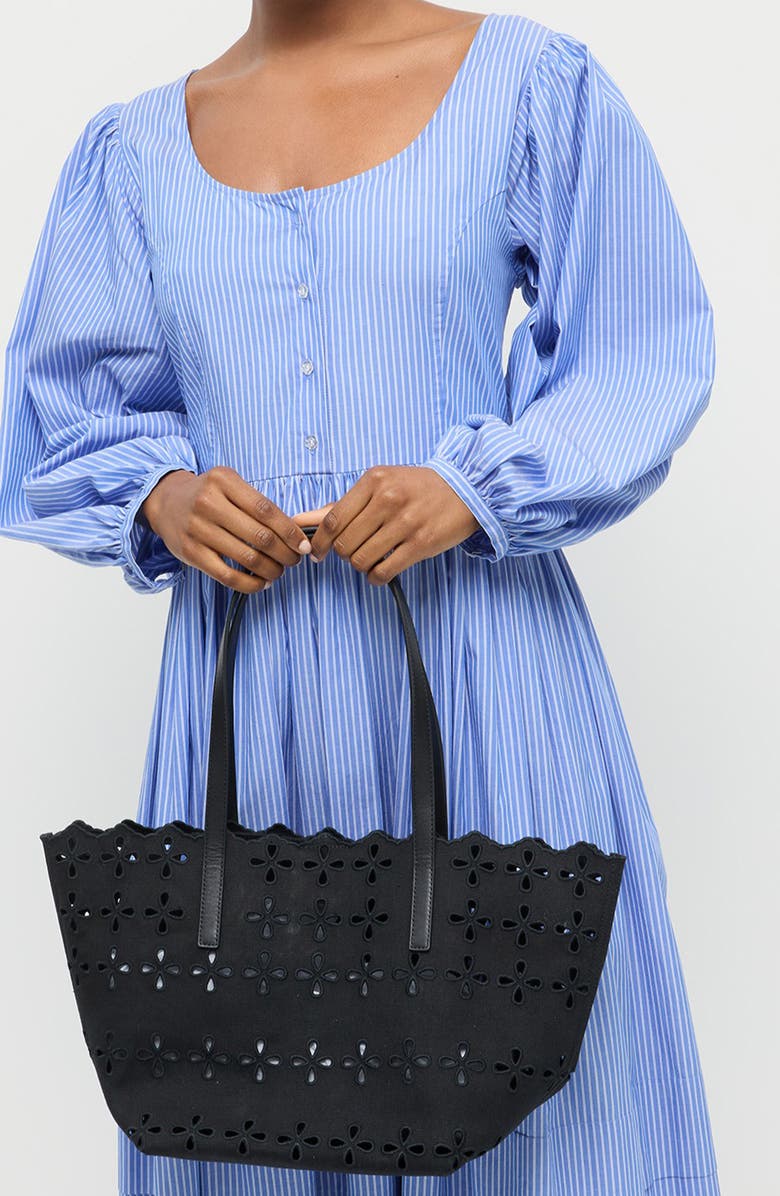 Loeffler Randall Easton Eyelet Tote Bag, Alternate, color, Black