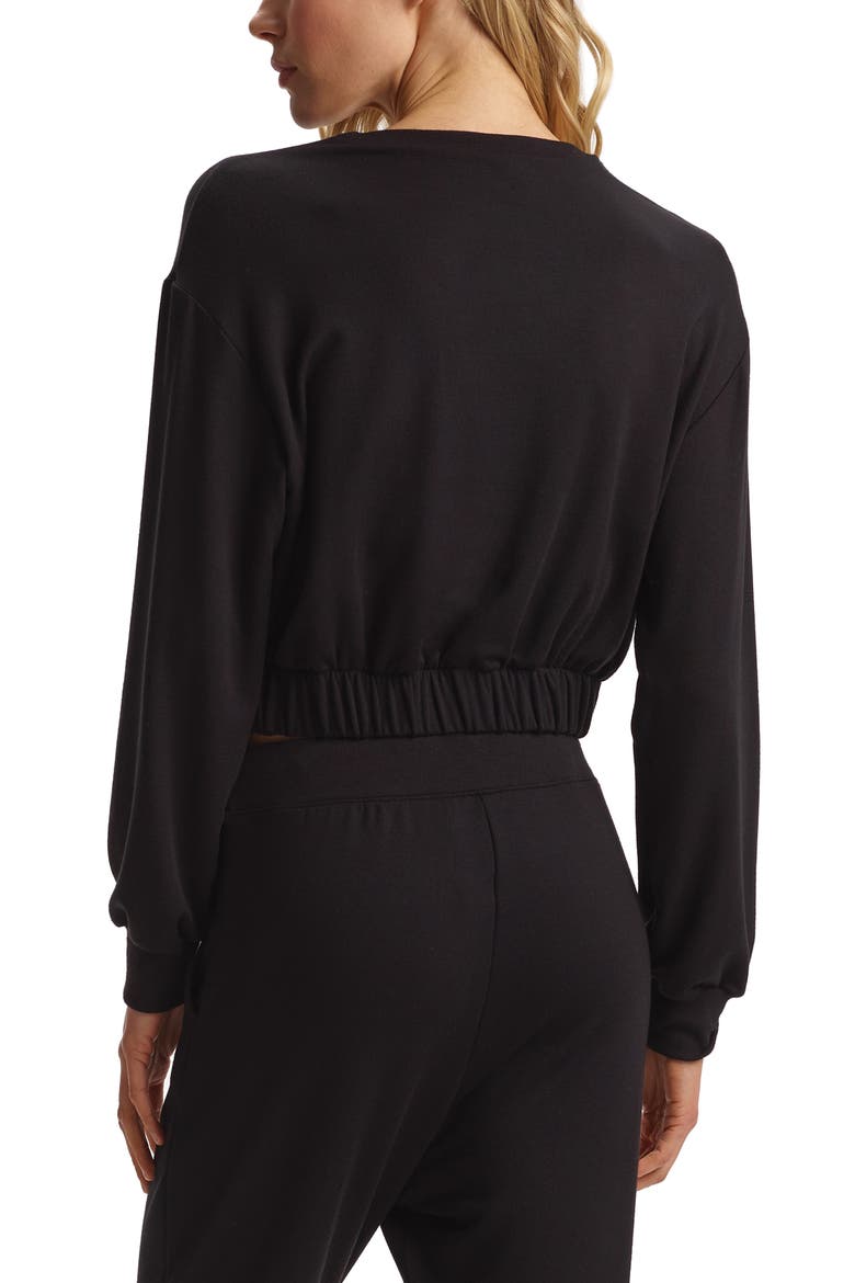 Modern Lounge Crop Sweatshirt, Alternate, color, BLACK
