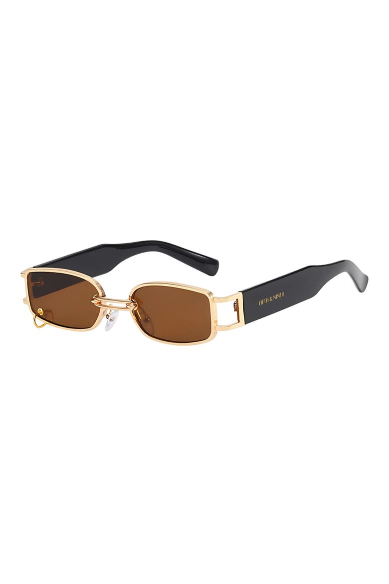 Inez 55mm Rectangular Sunglasses, Alternate, color, BLACK/ BROWN