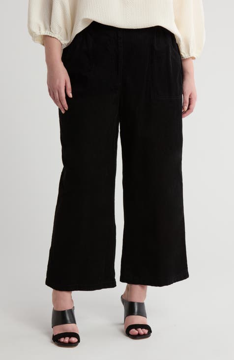 Crop Wide Leg Corduroy Pants