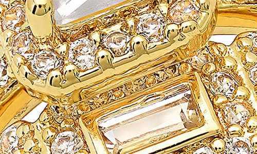 Hmy Jewelry Cushion Cut Simulated Diamond Stacked Pavé Ring In Gold
